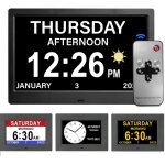 7 pouce lcd horloge num�rique calendrier avec date jour et heure horloge non - abr�g�e auto dimming 8 ...