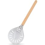 7 pouces pelle a pizza ronde, pelle pizza perforée en aluminium avec 40cm longue poignée en bois amovible ... 7 pouces pelle a pizza ronde, pelle pizza perforée en aluminium avec 40cm longue poignée en bois amovible ...