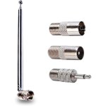 7 - section antenne t�lescopique fm 75 ohm, fm antenne radio antenne chaine hifi pour mini - r�cepteur, ...