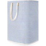 72l foldable waterproof fabric dirty laundry basket with large capacity, blue - ymyny