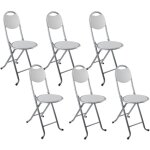 7house - lot 6 tabourets pliants avec dossier 32x36x73. 5cm 7house - lot 6 tabourets pliants avec dossier 32x36x73. 5cm