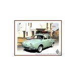 7line - plaque mtal publicitaire 20x30cm bombe en relief : renault dauphine