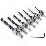 7pcs 5 flte countersink mche foret fraise  bois bits conique alsoir foret de menuiserie pour chanfreinage ...