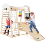 8 en 1 aire de jeu portique escalade enfant en bois avec toboggan, chevalet, mur&filet&barre& Échelle ... 8 en 1 aire de jeu portique escalade enfant en bois avec toboggan, chevalet, mur&filet&barre& Échelle ...