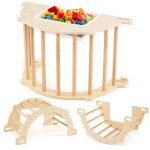 8 en 1 arche d'escalade montessori en bois avec bac pliable, chaise � bascule enfant avec dispositif ...