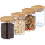 8 bocaux de conservation avec couvercle en bambou, bocaux en verre de 750 ml, hermétiques, transparents ... 8 bocaux de conservation avec couvercle en bambou, bocaux en verre de 750 ml, hermétiques, transparents ...