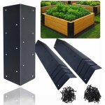 8 �querres d'angle pour potager sur�lev�, 28 x 7, 5 x 7, 5 cm, en forme de l, en m�tal antirouille �pais, ...
