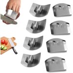 8 pcs finger guard acier inoxydable, prot�ge doigt cuisine, anti coupe doigt cuisine pour cuisine trancher ...