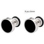 8 pcs noir cercle boucles d'oreilles - homme femmes bouchon jauge d'oreille faux cheater fake gauges ...