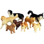 8 pcs plastique petit chien figurines mod�le jouet ensemble, chien chiffres animaux jouet simulation ...
