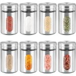 8 pices botes  pices avec couvercle pivotant, pots  pices en acier inoxydable 3 tailles de trou ...