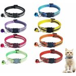 8 pices breakaway collier pour chat, collier chat avec cloche, rglable rflchissant collier chat, ...