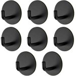 8 pi�ces crochet adh�sif, noir crochet mural salle de bains, accroche torchon cuisine, porte serviette ...