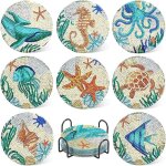 Csparkv - 8 pices dessous de verre, diamond painting adulte, loisirs cratifs adultes, sous verres du ...
