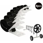 8 pièces enrouleur de bâche pour piscine sangles et clips de fixation pour les enrouleurs moulinet de ... 8 pièces enrouleur de bâche pour piscine sangles et clips de fixation pour les enrouleurs moulinet de ...