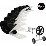 8 pices enrouleur de bche pour piscine sangles et clips de fixation pour les enrouleurs moulinet de ...