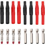 8 pi�ces fiches et prises banane isol�es de 4 mm, connecteurs m�les et femelles banane � souder de s�curit� ...
