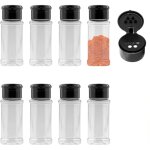8 pi�ces petite pots � �pices en plastique, 100 ml conteneurs de pots � epice avec couvercle et 5 trous, ...
