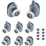 8 pi�ces poulie de porte douche, roulette porte coulissante douche, 25mm galets de porte de douche antirouille ...