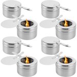 8 pices rcipients  pte combustible, rchaud fondue brleur  alcool, brleur chafing dish en acier ...