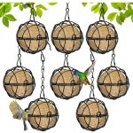 8 pi�ces supports pour boules de graisse, mangeoire � oiseaux suspendue � boule, bird feeder avec crochets ...