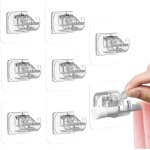 8 pi�ces supports de tringle � rideaux autocollants, support de rideau sans per�age, supports de tringle ...