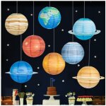 8 pi�ces suspension planetes systeme solaire � suspendre, lanterne papier decoration, lanterne boule ...