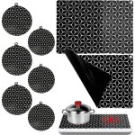 8 pi�ces tapis de protection pour plaque � induction, protection plaque induction, tapis de cuisson � ...