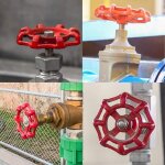 8 pi�ces volant vanne, volant vanne en fonte, volant remplacement, vannes tuyau d'arrosage(rouge)