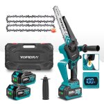 8 pouces tron�onneuse �lectrique scie � cha�ne sans fil avec 2 piles 2 cha�nes, tron�onneuse � batterie ...