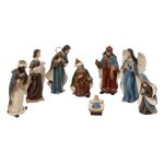 Paris prix - lot de 8 santons en r�sine cr�che de no�l 16cm multicolore