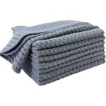8 torchons de cuisine en microfibres ultra premium - main / vaisselle - tissu alv�ol� (gris, 30x30 cm) ...