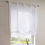 80 x 140 cm store bateau brod� rideau court transparent � passants pour cuisine, salon, chambre � coucher ...