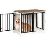 81cm cage pour chiens, table d?appoint, cage pour chiots, 2 portes