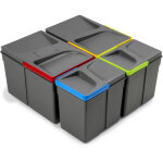 8259223 poubelles pour tiroir de cuisine recycle avec couvercle anti odeurs, hauteur 216mm, 2x12litres, ...