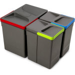 8259523 poubelles pour tiroir de cuisine recycle avec couvercle anti odeurs, hauteur 266, 1x15litres, ...