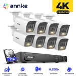 8mp poe kit camra de surveillance extrieure avec 8 camras, alarme e - mail, accs distance, 1tb - ...