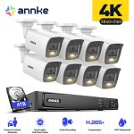 8mp poe kit camra de surveillance extrieure avec 8 camras, alarme e - mail, accs distance, 4tb - ...