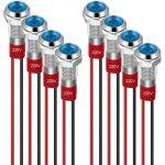 8pcs 6mm voyant led 220 - 230v signal lumineux �tanche panneau m�tallique voyant led montage sur panneau ...