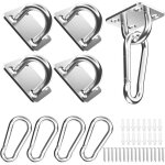 8pcs m6 crochet de plafond, 100kg capacit� acier inoxydable plaques � oeil oblongues pour balan�oires ...