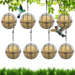 8pcs mangeoire oiseaux, mangeoire � oiseaux suspendue � boule, m�tal boule de graisse oiseau mangeoire, ...