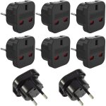 8pcs prise anglaise adaptateur francais / europe, adaptateur voyage prise uk vers eu, adaptateur prise ...