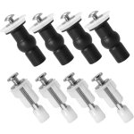 8pcs vis fixation abattant wc, fixation cuvette lunette wc, vis caoutchouc wc, cheville cuvette toilette, ...