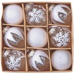 9 pieces baubles d'arbre de no�l 6cm boule de no�l blanche et claire baubles de plastique peluche d�corations ...
