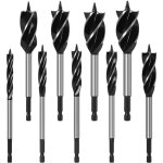 9 pi�ces professionnel foret � bois professionnel m�che � tari�re m�ches h�lico�dale set pour le travail ...