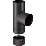 Té 90° avec tampon pour tuyau email 0, 7 mm - Ø200 - noir mat - joncoux Té 90° avec tampon pour tuyau email 0, 7 mm - Ø200 - noir mat - joncoux