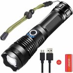 90000 lumens lampe torche led ultra puissante, usb rechargeable xhp70 lampe de poche, 5 modes haute puissance ...