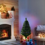 90cm sapin de nol artificiel, avec lumires, 90 cm de haut, lumires  fibres optiques multicolores, ...