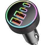 90w chargeur allume cigare usb c, 4 - ports double 45w usb - c / a, pd / qc prise 12v rapide chargeur ...