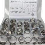 91 pi�ces collier de serrage r�glables, colliers de serrage en acier inoxydable, tuyau clips, 8 tailles ...